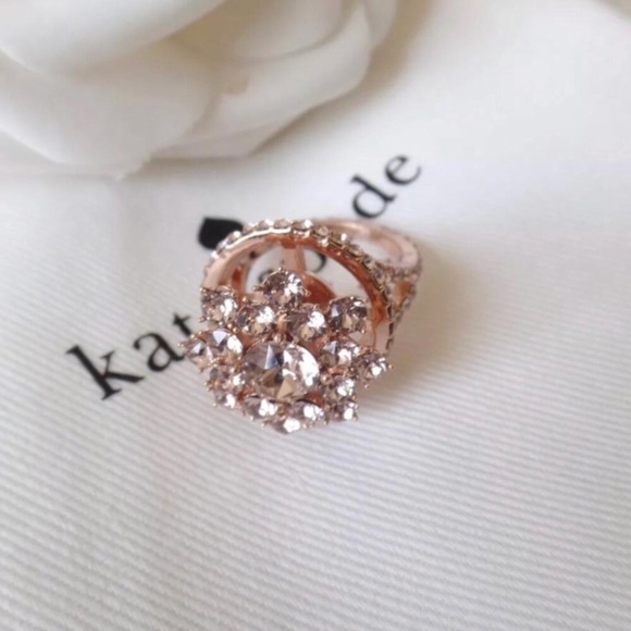 Kate Spade Crystal Rose Bouquet Cocktail Ring - Picture 6 of 6